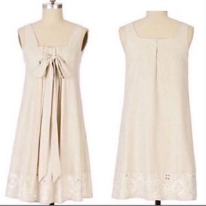 𝅺ANTHROPOLOGIE -  Ranna Gill Memory Linen Beige Dress Small